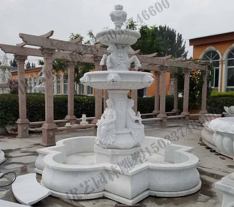 大理石噴泉，歐式人物動(dòng)物噴泉，室外景觀噴泉定制