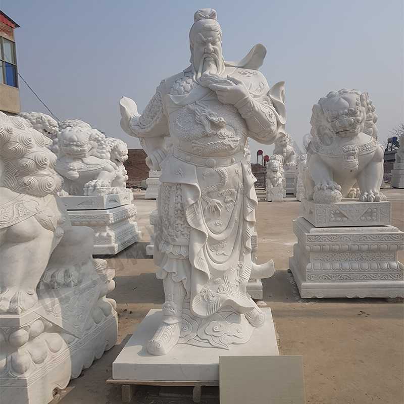 漢白玉關(guān)公像，大理石關(guān)公像，石雕關(guān)公雕像，石材關(guān)公像