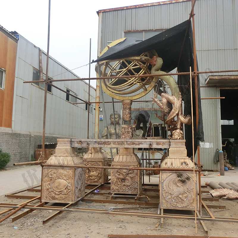 渾天地動(dòng)儀，銅地震儀雕塑，銅地動(dòng)儀景觀