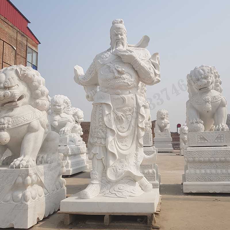 漢白玉關(guān)公像，石雕關(guān)公像，大理石關(guān)公雕像，關(guān)羽雕像，河北石雕關(guān)公廠家2.jpg